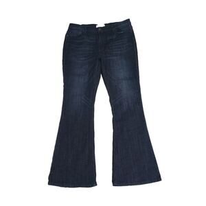 KanCan Jeans Womens 2XL 36x34 Blue Flare Wide Leg High Rise Dark Wash Denim